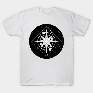 Endless Texture of Cosmic Universe with Ice Crystal Mechanical Stars T-Shirt